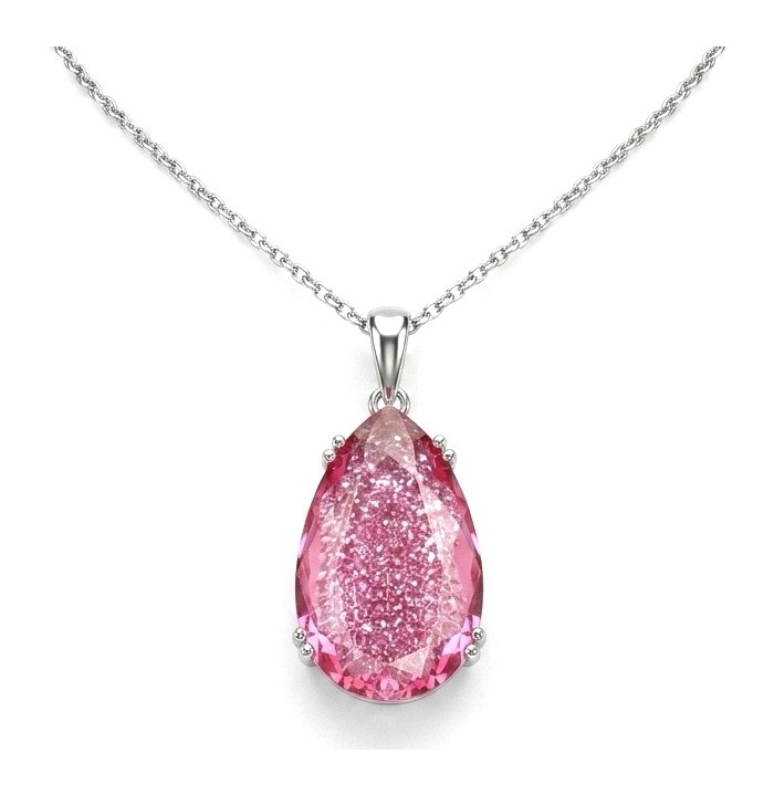 Angelina 10.9 carat authentic Pink Tourmaline .925 Sterling Silver Handcrafted handmade Pendant