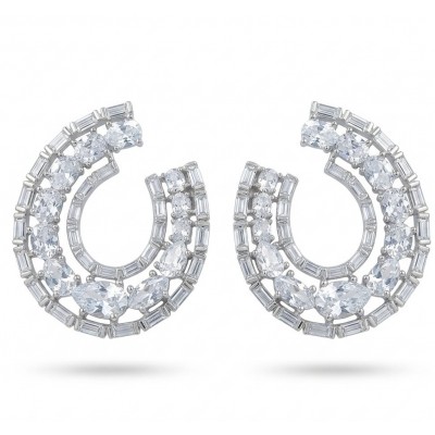 Elizabeth Natural 5.2 carat Moissanite .925 Sterling Silver handcrafted earrings