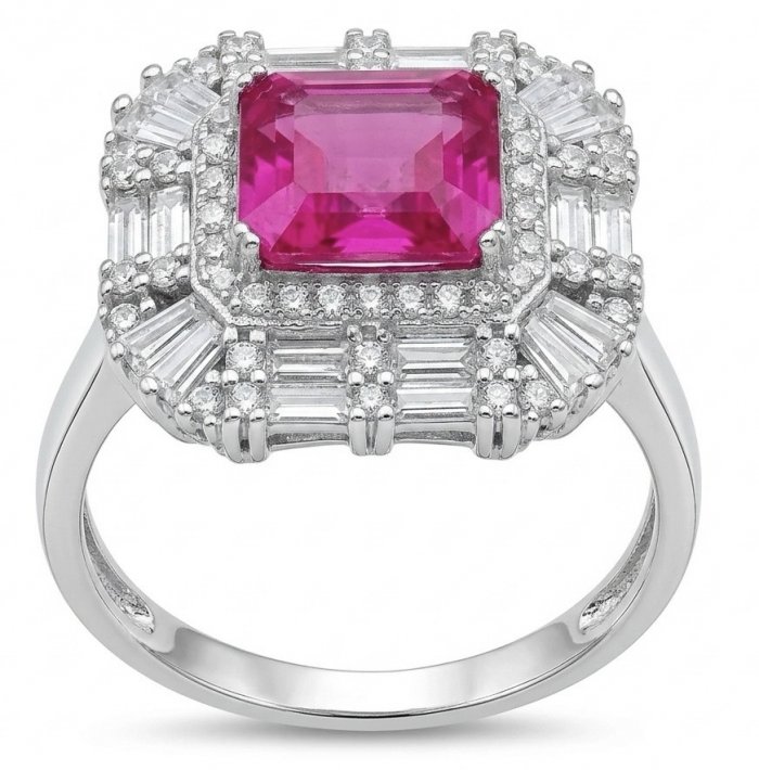 Stella 9.8 carat Brazilian Pink Topaz .925 Sterling Silver Handcrafted Statement Ring size 8 - video