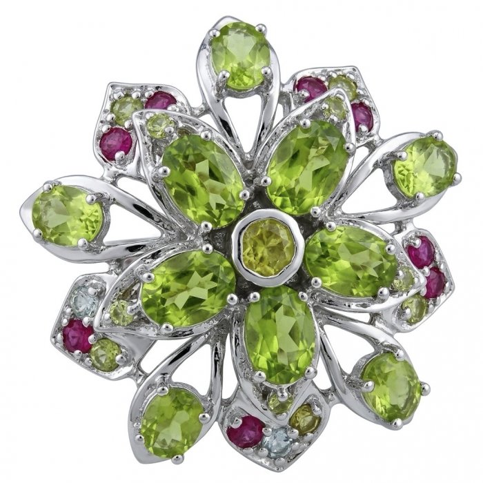 Blooming Spring 10.9 carat authentic Himalayan Peridot .925 Sterling Silver Handcrafted Statement Ring size 8 1/2 - video