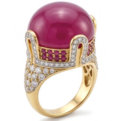 Scarlett 19.7 ctw Mozambique Ruby .925 Sterling Silver dipped in 22K WHITE Gold handcrafted Statement Ring size 7