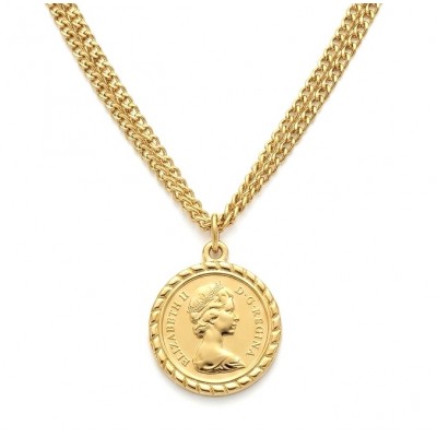 Ave Caesar - Vintage Style Coin Gold handcrafted necklace