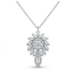 Romantica Precious Natural 4.2 carat White Topaz .925 Sterling Silver handmade necklace