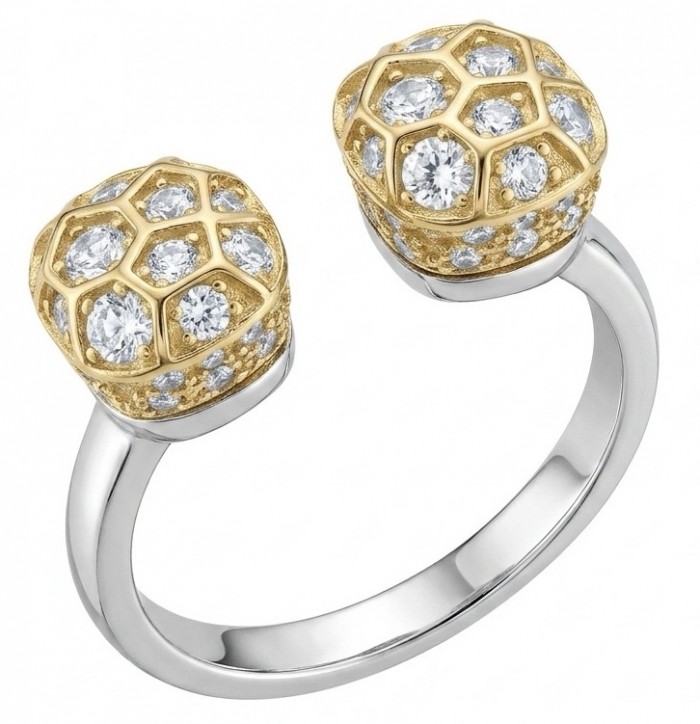 Aphrodite - 2.7 carat White Topaz two tones .925 STERLIG Silver handcrafted Soild ring size 8