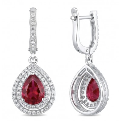 Exquisite 5.4 ctw Mozambique Ruby .925 Sterling Silver handcrafted Statement earrings