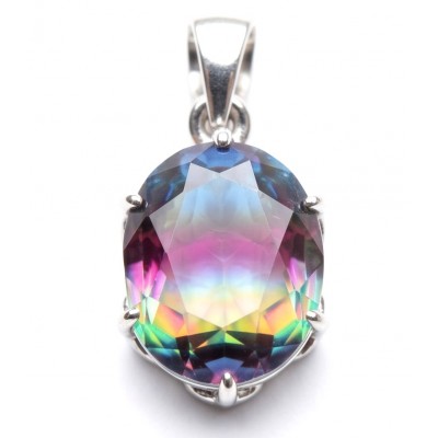5.2 carat oval cut Brazilian Tourmaline .925 Sterling Silver Perfectly handcrafted pendant