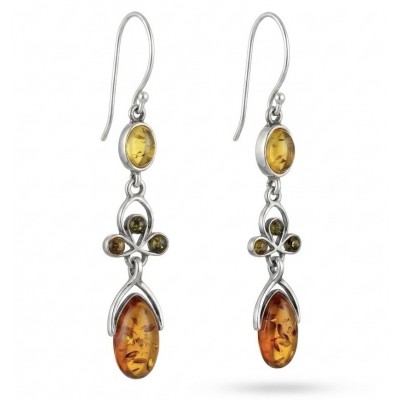 Natural Baltic Amber .925 Sterling Silver handmade earrings