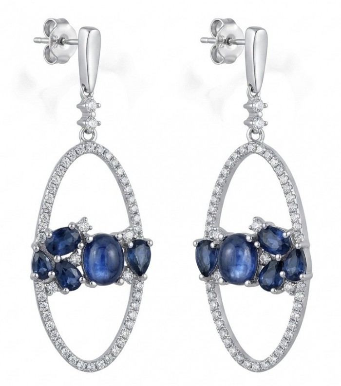 Giovanna - Authentic 8.9 carat Tanzanite .925 Sterling Silver handcrafted earrings