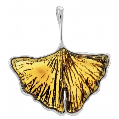 Calla Lily Prehistoric Authentic Butterscotch Baltic Amber .925 Sterling Silver beautifully handcrafted Pendant