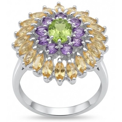 Isabel Authentic 19.2 carat Peridot from Arizona .925 Sterling Silver handmade Ring s. 9