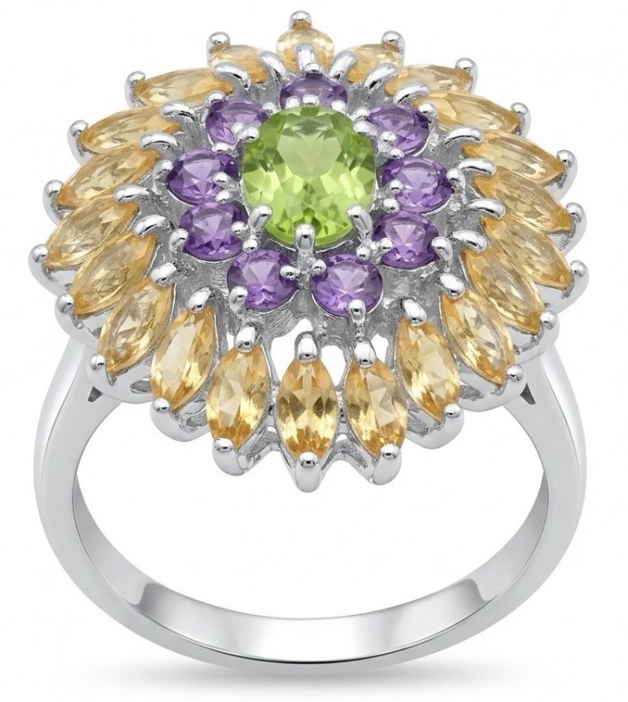 Isabel Authentic 19.2 carat Peridot from Arizona .925 Sterling Silver handmade Ring s. 9