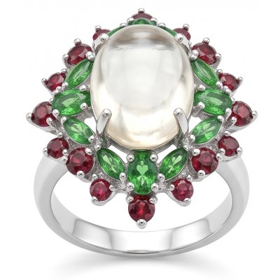 Victoria Authentic 12.7 carat Brazilian Citrine .925 Sterling Silver brilliantly dipped in rhodium handcrafted Statement ring; s. 8 1/4