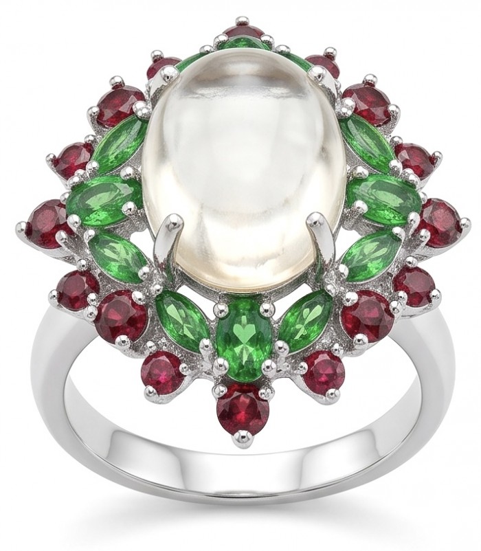 Victoria Authentic 12.7 carat Brazilian Citrine .925 Sterling Silver brilliantly dipped in rhodium handcrafted Statement ring; s. 8 1/4