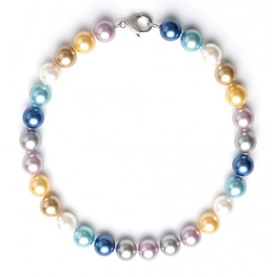 Colors of the Ocean - Outstanding Pearl .925 Sterling Silver handcrafted Statement necklace