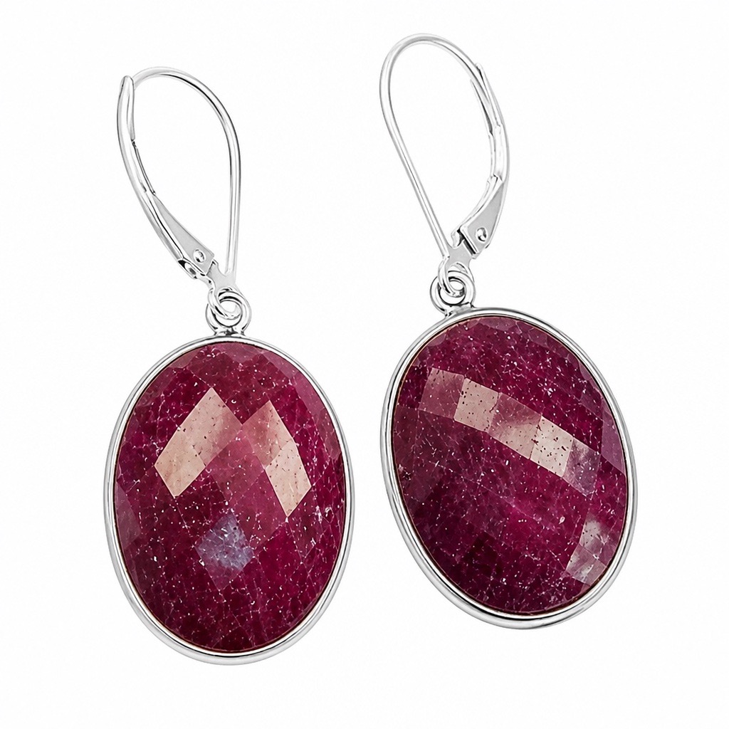 Ruby Earrings Sterling Silver | 22.2ct Kashmir Ruby