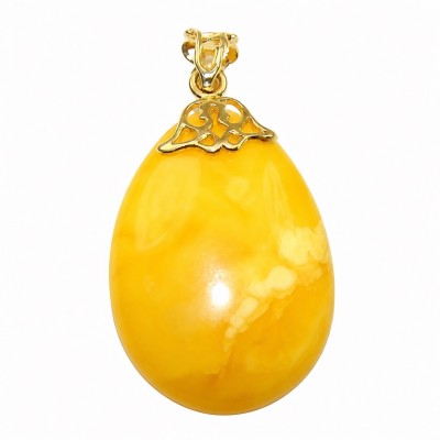 Prehistoric Authentic Baltic Amber REAL 14k Gold beautifully handcrafted Pendant