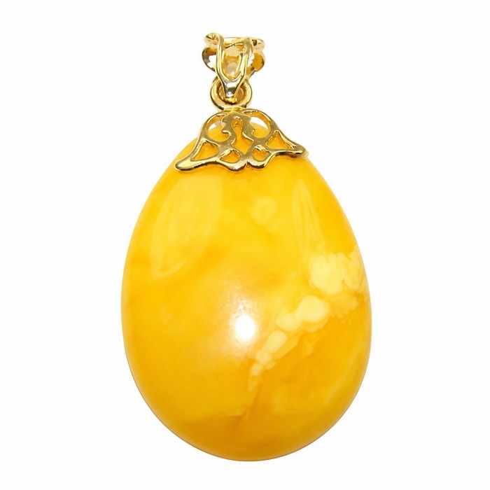 Prehistoric Authentic Baltic Amber REAL 14k Gold beautifully handcrafted Pendant