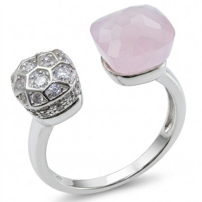Aphrodite - 2.7 carat Rose Quartz .925 STERLIG Silver handcrafted Soild ring size 7