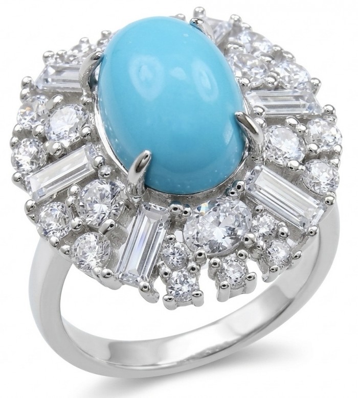 Exquisite Beauty stabilized Turquoise .925 Sterling Silver handmade Statement ring s. 7 1/4