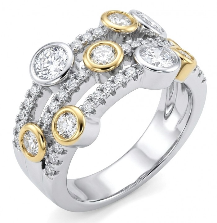Aphrodite - 1.8 carat White Topaz two tones .925 Sterling Silver handcrafted ring size 7 3/4