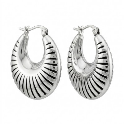 Highly Polished Fancy Modern design .925 Sterling Silver Italy made Earrings