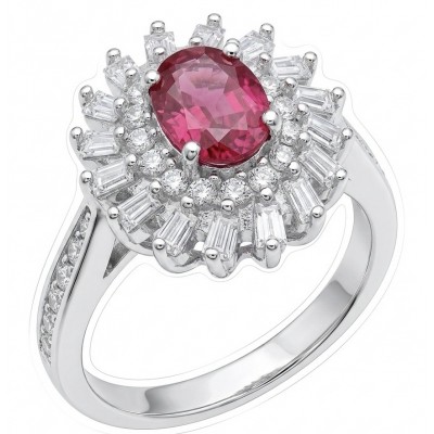 Scarlett 3.4 ctw Mozambique Ruby .925 Sterling Silver handcrafted Statement Ring size 7 1/4