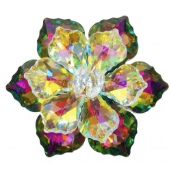 Valentina - 28.5 carat Crystal Silver dipped in black rhodium handmade Brooch