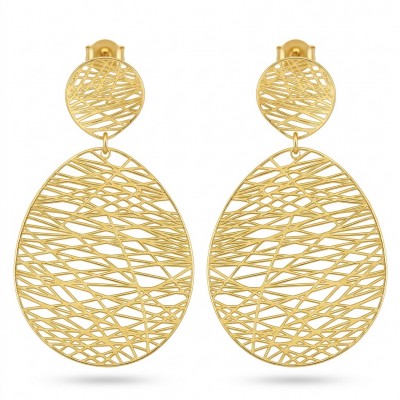 Dubai Style - .925 Sterling Silver dipped in 22K Gold handmade Earrings