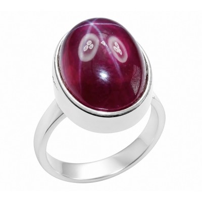 Bella Rosa Genuine 10.5 CARAT Star Ruby 22K Gold over .925 Sterling Silver Large Statement Ring size 8 adjustable
