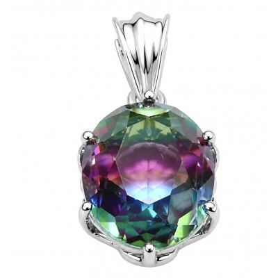 5.2 carat oval cut Brazilian Tourmaline .925 Sterling Silver Perfectly handcrafted pendant