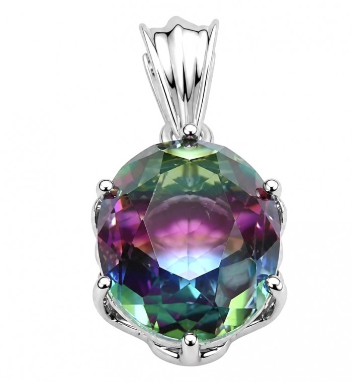 5.2 carat oval cut Brazilian Tourmaline .925 Sterling Silver Perfectly handcrafted pendant