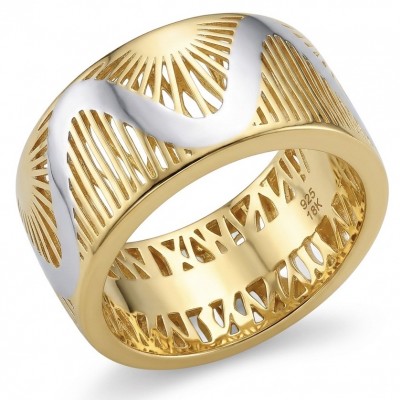 Secret code Precious Natural 18K Gold over .925 Sterling Silver Women ring size 7