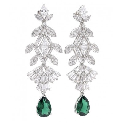 Giovanna - Authentic 4.9 carat COLOMBIAN EMERALD .925 Sterling Silver handcrafted Statement earrings