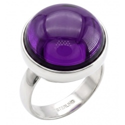 Top quality 24.4 carat Amethyst .925 Sterling Silver dipped in rhodium Handcrafted Large Ring size 8