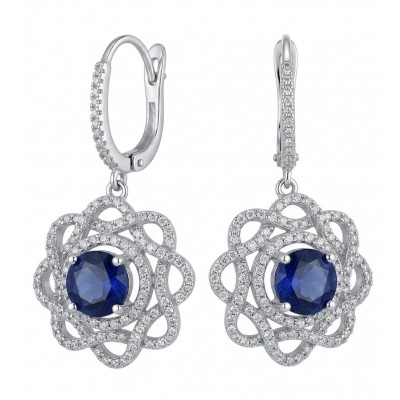 Authentic pear cut 4.1 carat Sapphire .925 Sterling Silver handcrafted earrings