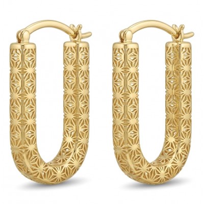 Black Label Collection - Dubai Style - Natural 22K Gold over .925 Sterling Silver handmade earrings