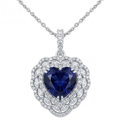 Titanic - Heart of The Ocean Necklace ~ 8.5 Ct Tanzanite Necklace In 925 Sterling Silver necklace