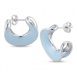 LARGE - EXTRAVAGANZA - Highly Polished Fancy .925 Sterling Silver Italy made Earrings