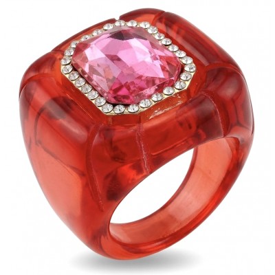 Candy Store - Modern Design Natural Red Raisin Pink Topaz .925 Sterling Silver ring size 8
