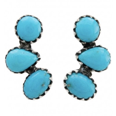 Great authentic Sleeping Beauty Turquoise .925 Sterling Silver handcrafted Earrings