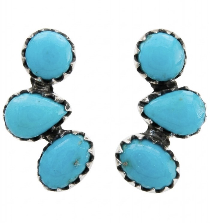 Great authentic Sleeping Beauty Turquoise .925 Sterling Silver handcrafted Earrings
