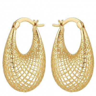 Dubai Style - Mystery- .925 Sterling Silver dipped in 22K Gold handmade Earrings