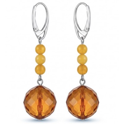 Very Special product - Wonderful natural Buttescotch Baltic Amber .925 Sterling Silver entirely handcrafted earrings