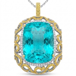 PARADISE FOUND Authentic baquette 44.7 carat Paraiba Tourmaline rhodium over .925 Sterling Silver handmade STATEMENT necklace