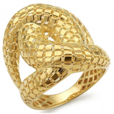 Dubai Style - Golden knot - .925 Sterling Silver dipped in 22K Gold handmade Large ring size 6 1/4