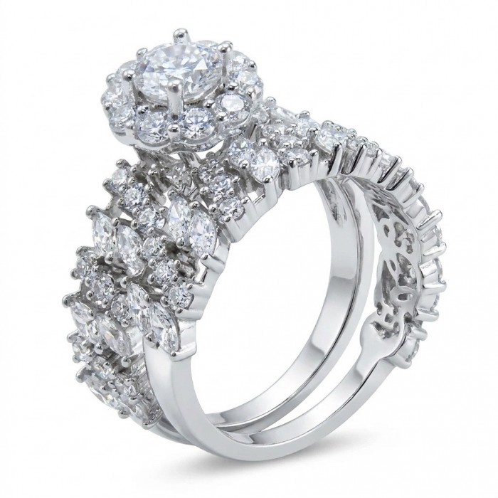 Pure Love Spectacular 7.9 carat White Topaz .925 Sterling Silver stacking ring size 8