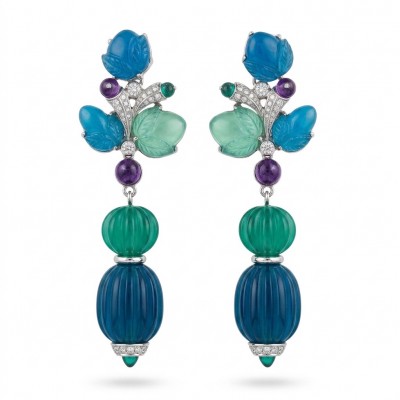 Art Deco - Luxurious natural 28.5 carat Sapphire .925 Sterling Silver Perfectly handcrafted earrings