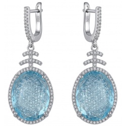 Angelina 20.9 carat authentic Aquamarine .925 Sterling Silver Handcrafted Earrings