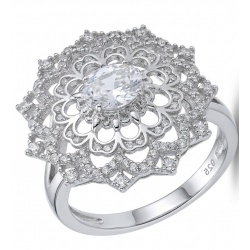 Luxurious - 6.2 carat White Topaz Sterling Silver handcrafted ring size 9