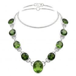 Emma 89.8 carat Green Topaz silver Handcrafted necklace